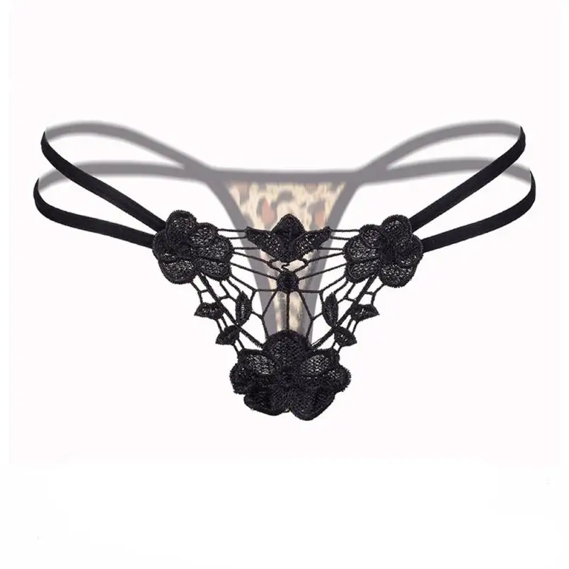 Tangas Women Sexy Wmen's Bandage Embroidery Leopard Lace Floral Thongs
