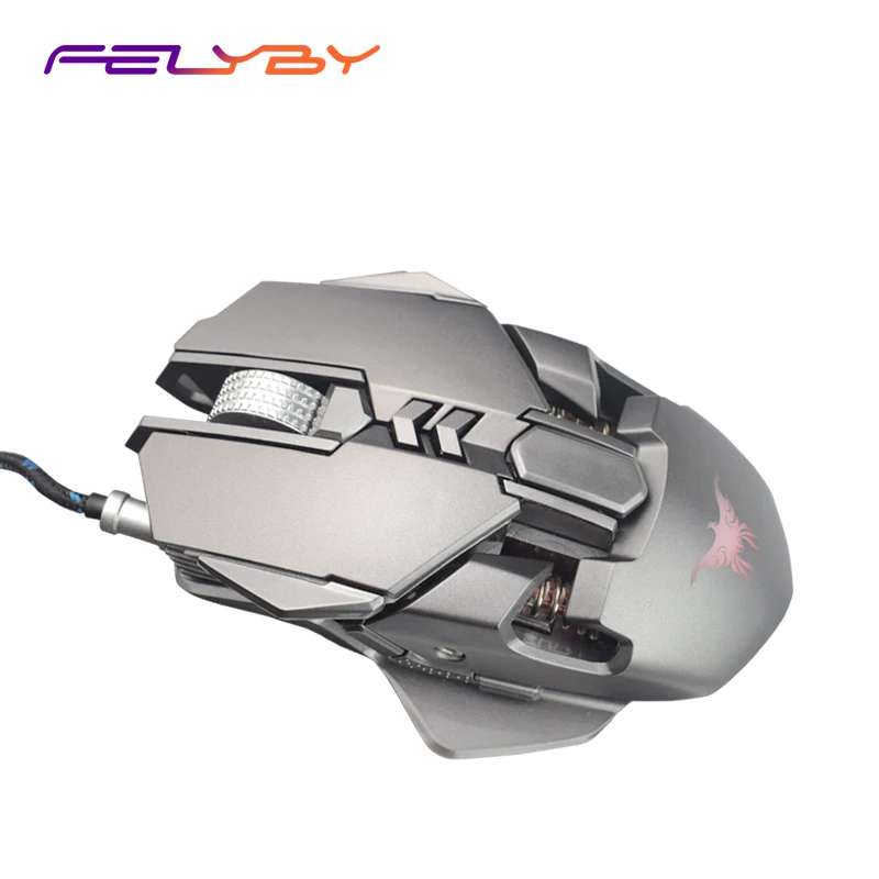 

FELYBY CW50 usb wired mechanical mouse 3200 DIP automatic light 4 colors 7 Buttons LED light gaming mouse for PC laptop