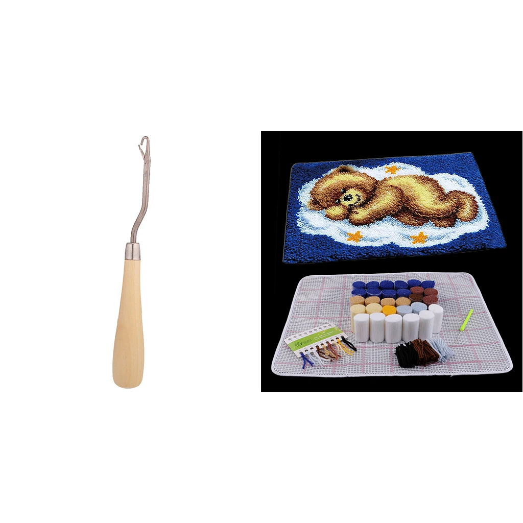 #Special Offers DIY Hook Rug Making Tools Kit with Wooden Bent Crochet Hook - Do Your Own Embroidery Cushion Carpet Mat Rug #Special Offers DIY Hook Rug Making Tools Kit with Wooden Bent Crochet Hook - Do Your Own Embroidery Cushion Carpet Mat Rug