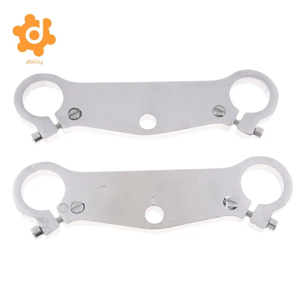 dolity 1 Pair Front Lower Triple Tree Steering Stem Fork Clamp 1'' 49cc Handlebar