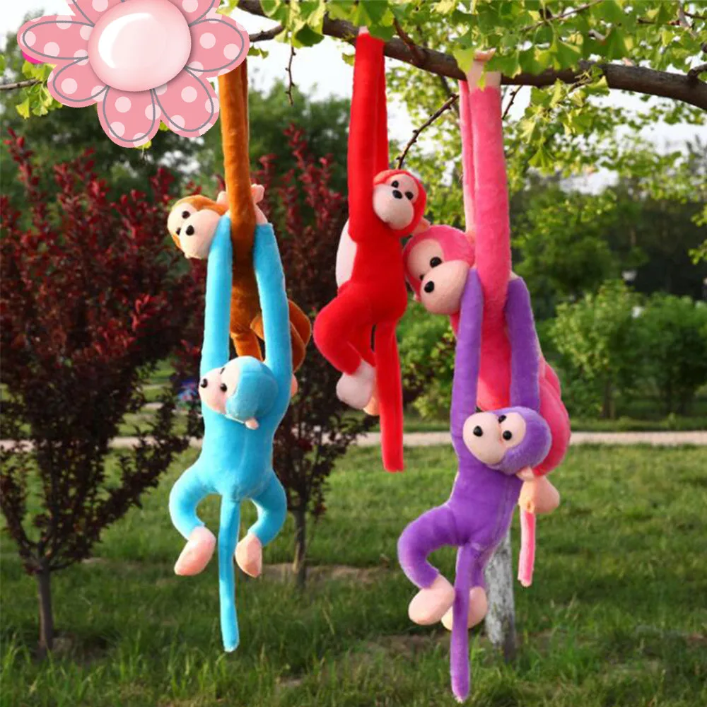 

60CM Kawaii Long Arm Tail Monkey Stuffed Doll Plush Toys Curtains Baby Sleeping Appease Animal Doll Birthday Gifts