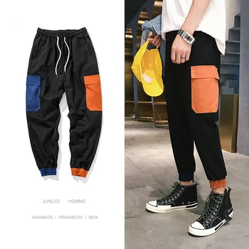 

2019 Spring And Summer New Korean Version Of The Japanese Thin Section Color Pockets Harlan Beam Feet Casual Tooling Loose Pants