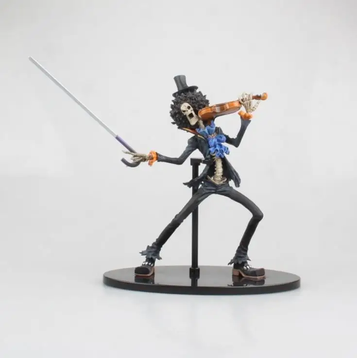 

Anime One Piece Burukku BROOK Violin Black Action Figure PVC Collection Model Toys Gift With Box 19cm