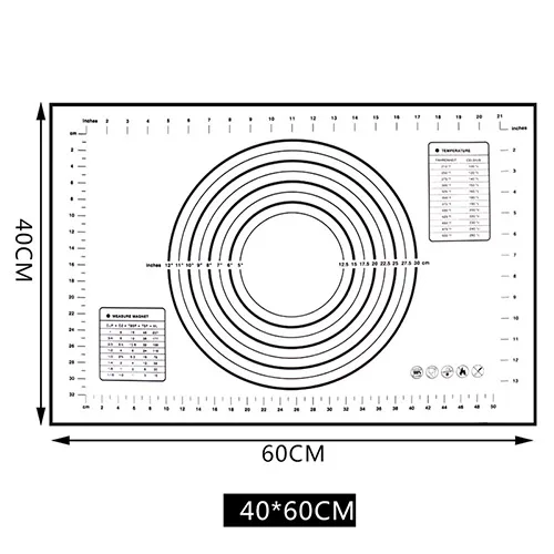 Универсальный выпечки коврики весы дизайн еда класс силиконовый противень для выпечки Pad трафарет для помадки высокое температура сопротивление место блюдо - Цвет: 60x40cm