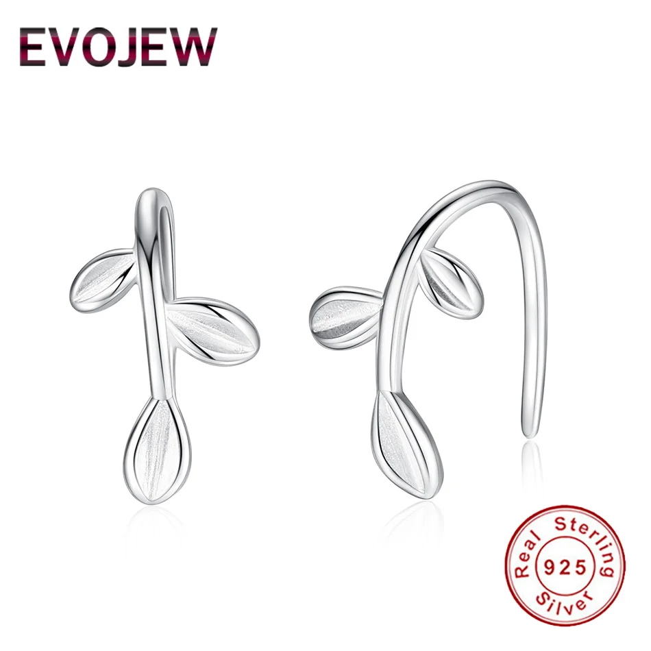 

EVOJEW Minimalism Jewelry Small Branch Silver Stud Earrings for Women Girls 925 Sterling Silver Leaves Earrings Wedding Gift
