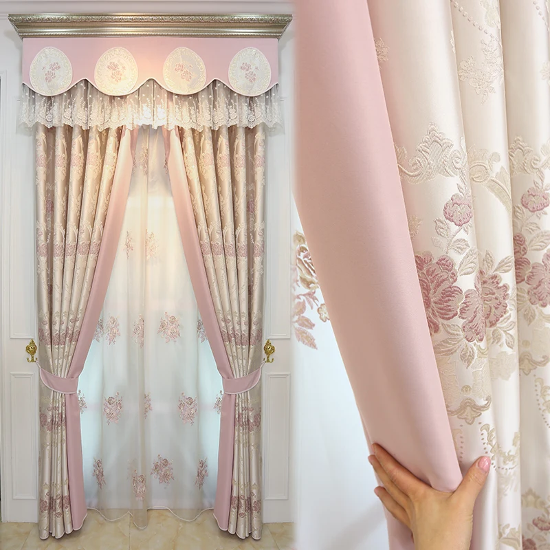 Custom curtains Luxurious modern European living room curtains jacquard