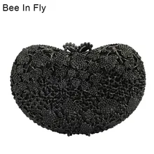 Bee In Fly в форме сердца Свадебный Кошелек вечерние клатчи сумки для женщин сумки онлайн сумки с кристаллами
