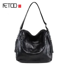Aetoo кожаные сумки новые сумки дамы сумка большой пакет простой косой сумка женская