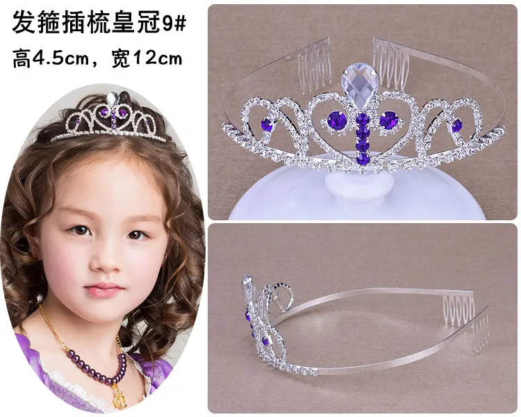 Dia dos namorados de Cristal Tiara Hairband Menina Miúdo Princesa do baile de Finalistas do Partido Coroa de Noiva Accessiories Princesa Prom Crown Headband (6)