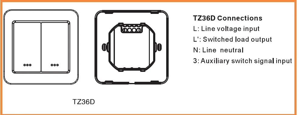 Беспроводной Zwave TZ36D z-wave вкл/выкл настенный модуль переключатель, европейский стандарт, RF контролируемый