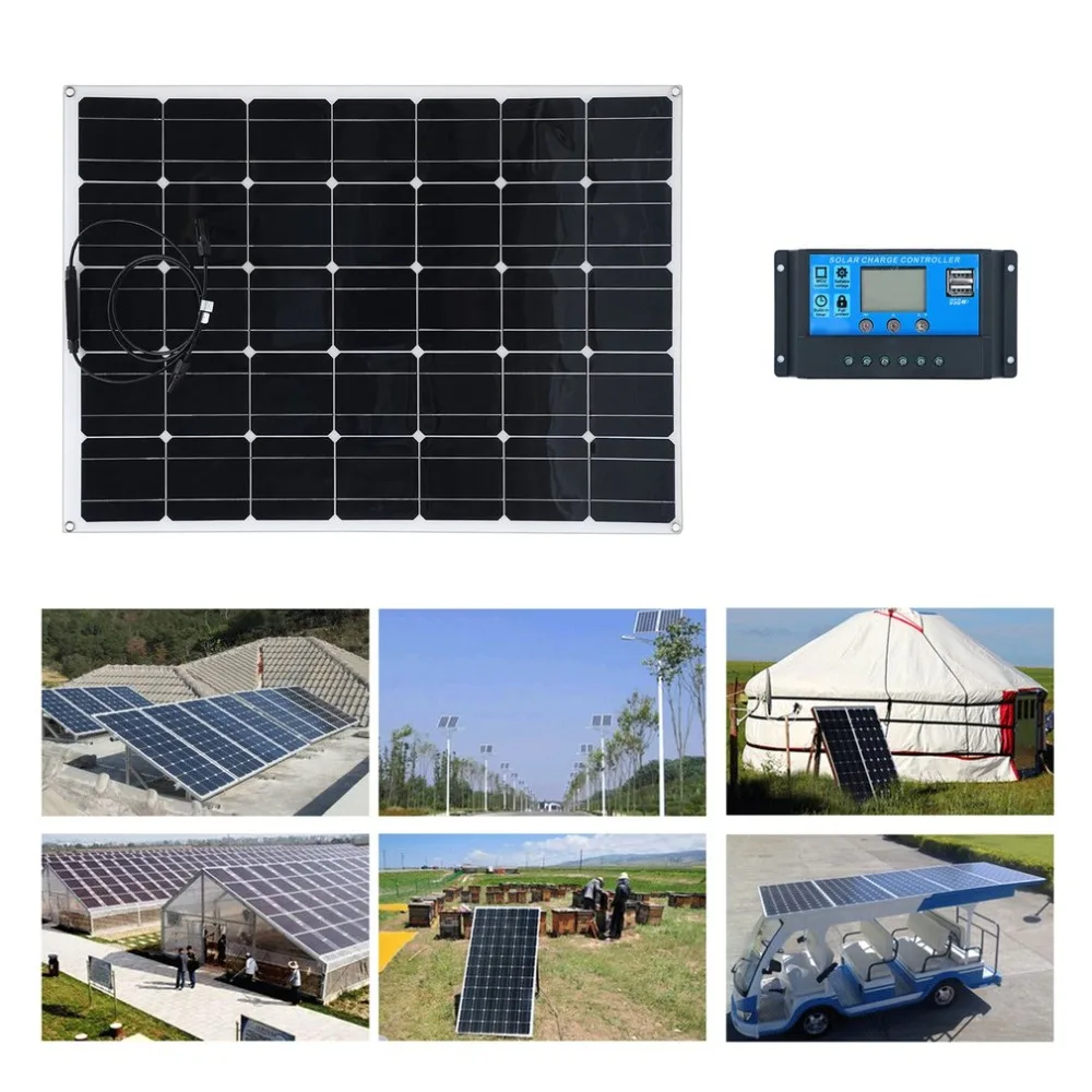 

Solar Charging Device 150W Monocrystalline Solar Panel Sun Power Module With 20A Battery Charger 10M MC4 Extension Cord