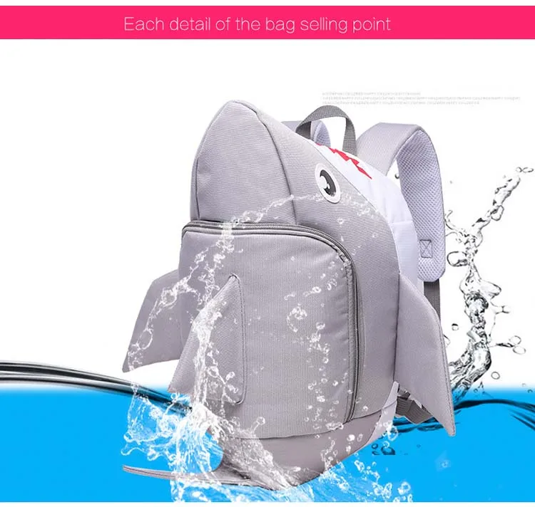 BAIJIAWEI анти-потерянный Детский рюкзак 3D Акула формы школьные сумки для девочек мальчиков милый мультфильм животных дизайн сумки