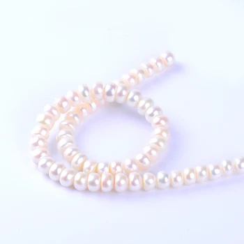 

1pack/lot 10-11mm AA+ quality rondelle white Natural freshwater Pearl Loose Spacer Beads DIY for Jewelry bracelet necklace