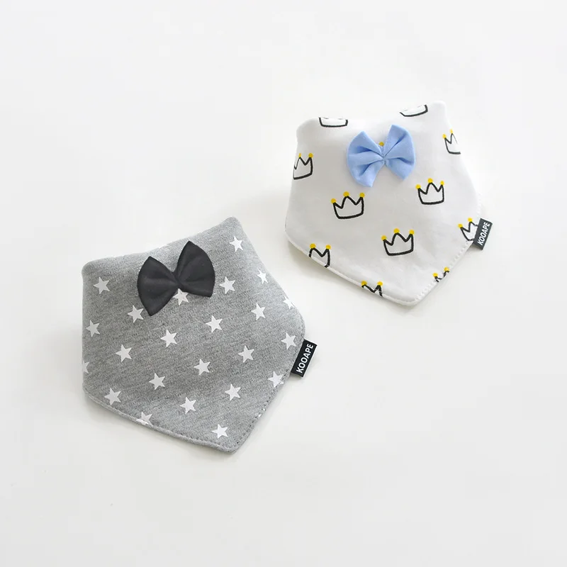Комплект из 2 предметов, хлопковая детская бандана, двухслойный слюнявчик, шарф, модный принт с героями мультфильмов, детское треугольное полотенце для новорожденных мальчиков и девочек DS19