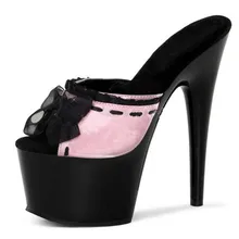 Весенняя женская обувь с круглым носком; тонкие туфли для зрелых женщин; обувь для подиума на высоком каблуке 15 см; черные туфли для танцев на тонком каблуке