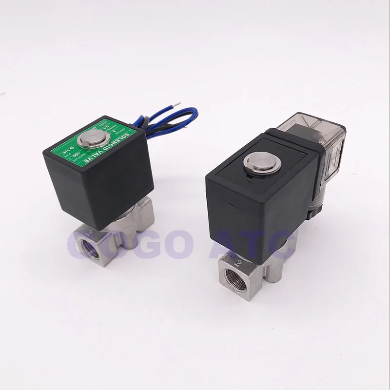 GOGO 2 way SUS304 водяной клапан нормально закрытый Порты и разъёмы G1/" 12 V 24V DC отверстия 4 мм/5 мм/6 мм SPU-04/05/06 низкого давления Электромагнитный Клапан