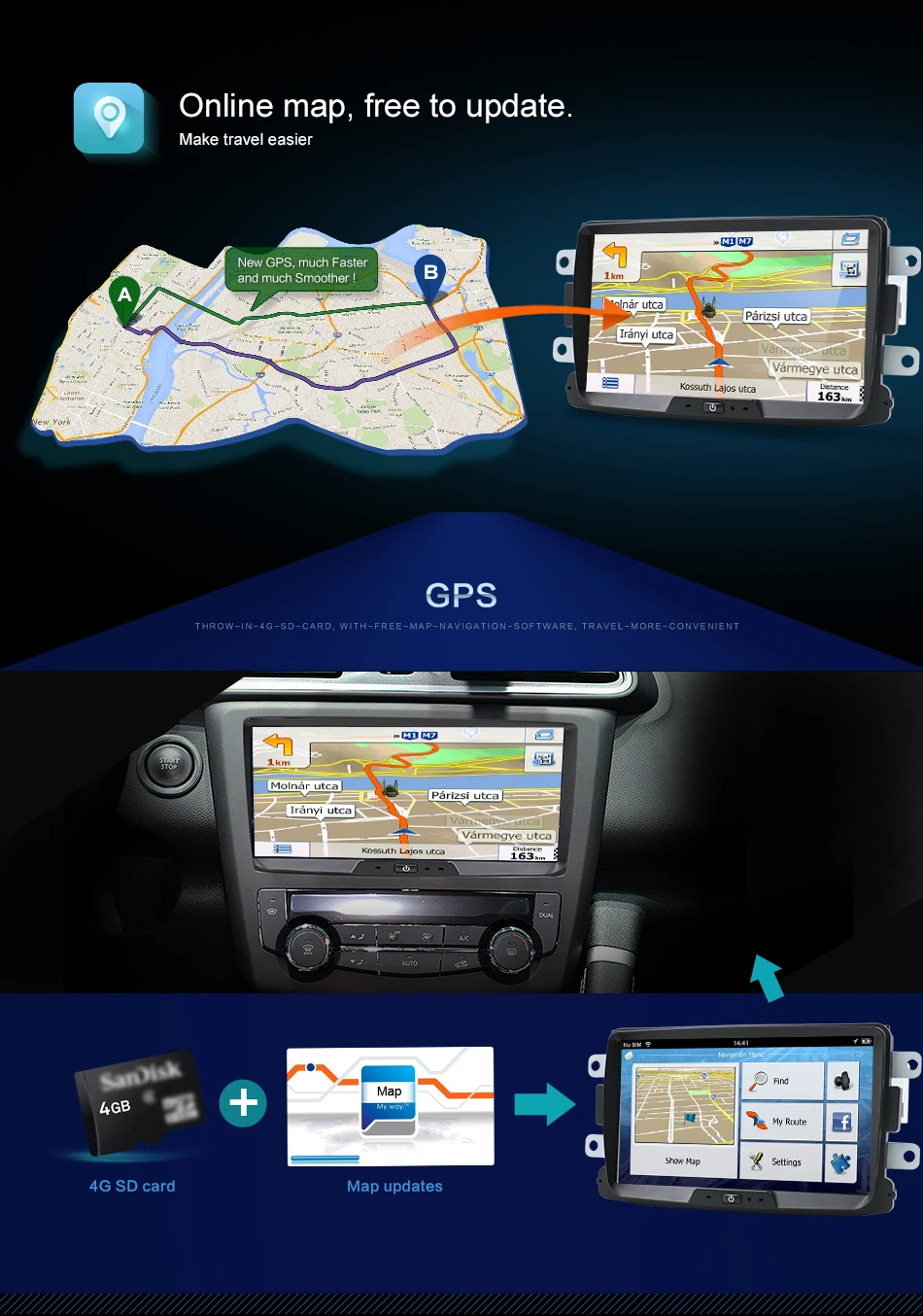 Один din радио gps навигатор 8 ядерный для DUSTER Dacia Logan Sandero Xray 2 Автомобильный Радио центральный кассетный плеер камера заднего вида