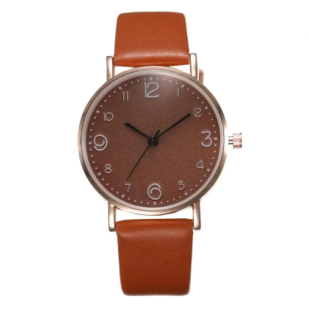 Лидер продаж, модные женские Роскошные Аналоговые кварцевые наручные часы с кожаным ремешком, золотые женские часы, женские нарядные часы, черные часы - Цвет: Brown