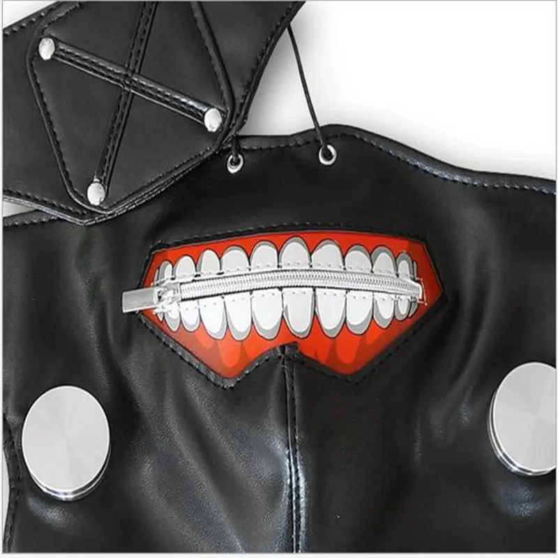 Top Grade Hot Clearance Tokyo Ghoul 2 Kaneki Ken Mask Adjustable Zipper Masks PU Leather Cool Mask Blinder Anime Cosplay Mask