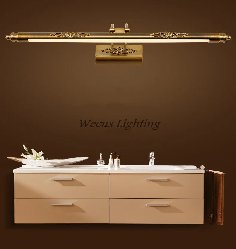 Lâmpadas de Parede Luz do Banheiro Europa Espelho Cosmético Lâmpada 8 w Led Umidade Retro Cômoda 500mm 6 led umidade luz do banheiro retro lâmpadas de parede cômoda