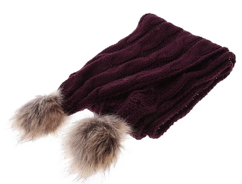 Зимние шапки для женщин трикотажные из двух предметов для девочек Однотонные теплые шерстяные шапки шарфы костюм женский шерстяной шарф с