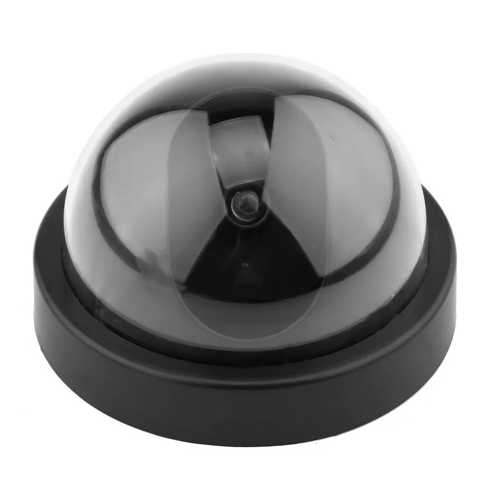 

Dummy Security Camera Fake Dome CCTV Camera Indoor Outdoor Red LED Flashing Light AA Batteries for Home Security