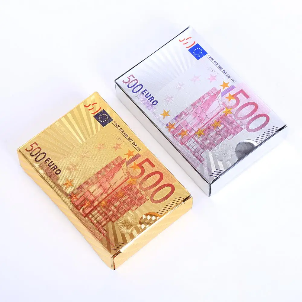 

2Sets Playing Cards EURO Waterproof PVC Poker Card Durable Creative Gift Card Diamond Plastic Playing Card Game