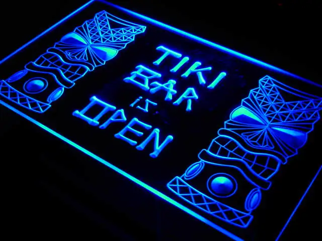 I573 Tiki Bar is OPEN Mask Display NR светодиодный неоновый светильник переключатель ВКЛ./ВЫКЛ. 20