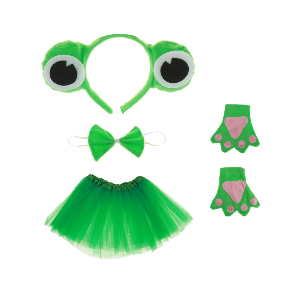 Kids Frog Prince Costume Set - Alice Band, Bow Tie, Mittens, Tutu, Birthday Gift Or Christmas Cosplay Party Costume