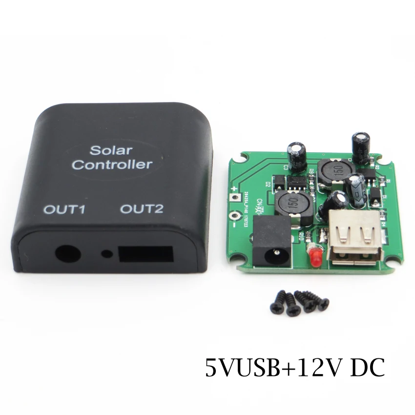 

Solar Regula5V 2A + 12V DC Solar Panels USB Voltage charge Controller mobile phone battery charger Regulator dc to dc Converter