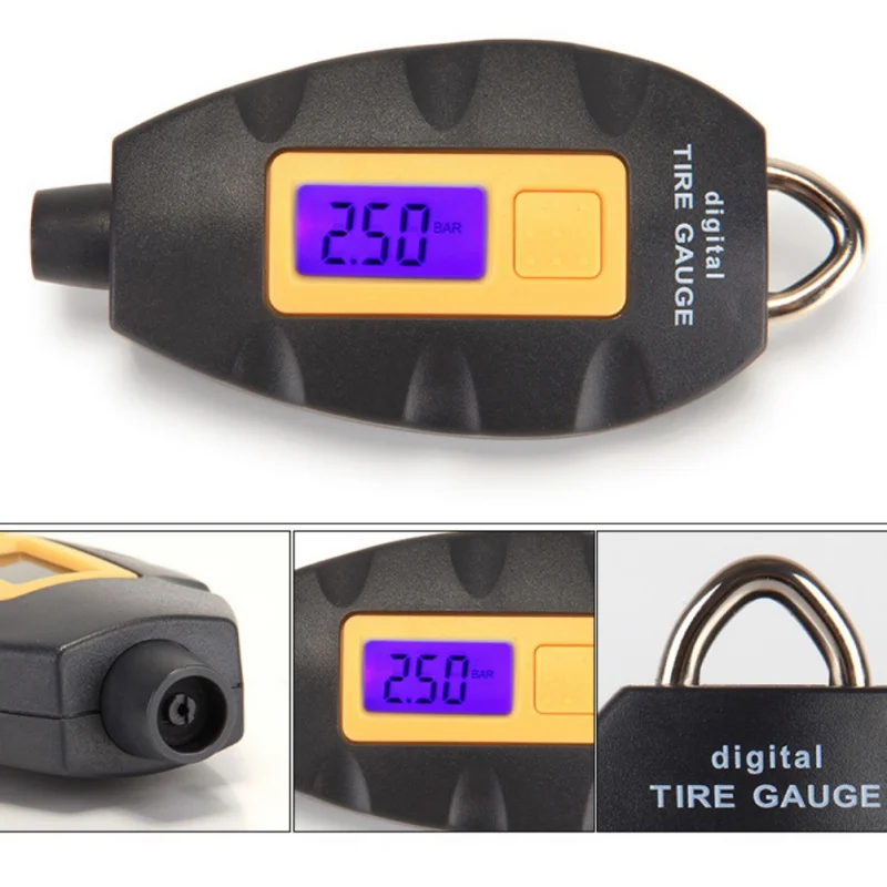 

New Digital LED Backlight Tire Tyre Air Pressure Gauge 3-100 PSI KPA BAR Tester Meter Tool Vehicle Motorcycle Car