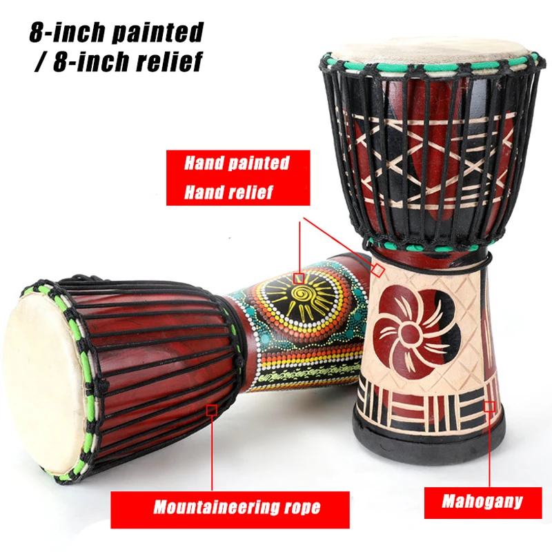 4 6 дюймов Djembe профессиональный деревянный барабан из красного дерева козья кожа