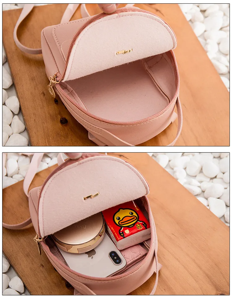 Beibaobao Мини-рюкзак женский корейский стиль сумка через плечо из искусственной кожи для подростков Многофункциональный маленький рюкзак женский телефон