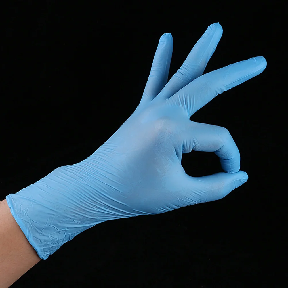 

New 100pcs Disposable Nitrile Exam Gloves Anti-slip Powder Free Non Latex Non Vinyl NE