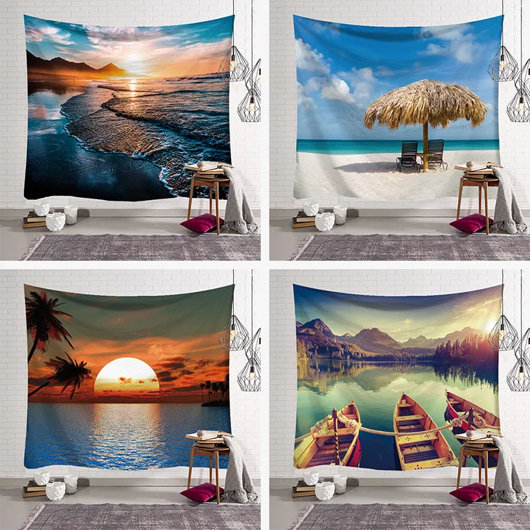 

Fashion Nature Views Colored Printed Witchcraft Decorative Hippie Mandala Macrame 3D Bohemian Wall Hanging Tapestry