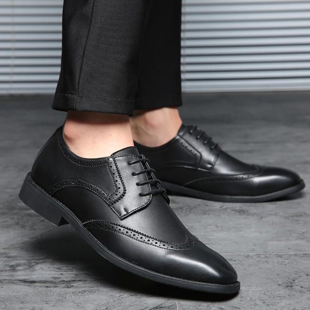 ROXDIA plus size 39-48 men wedding shoes microfiber leather for man dress shoes men’s oxford flats formal business shoe RXM093