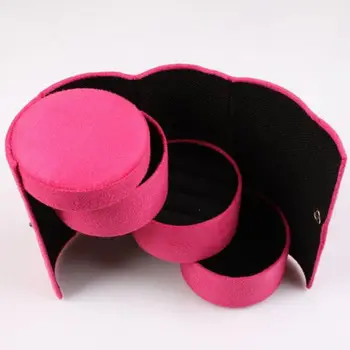 

3 Colors Chic Velvet 3 Layer Travel Jewellery Roll Case Small Jewelry Necklace Ear Rings Box Case Organizer
