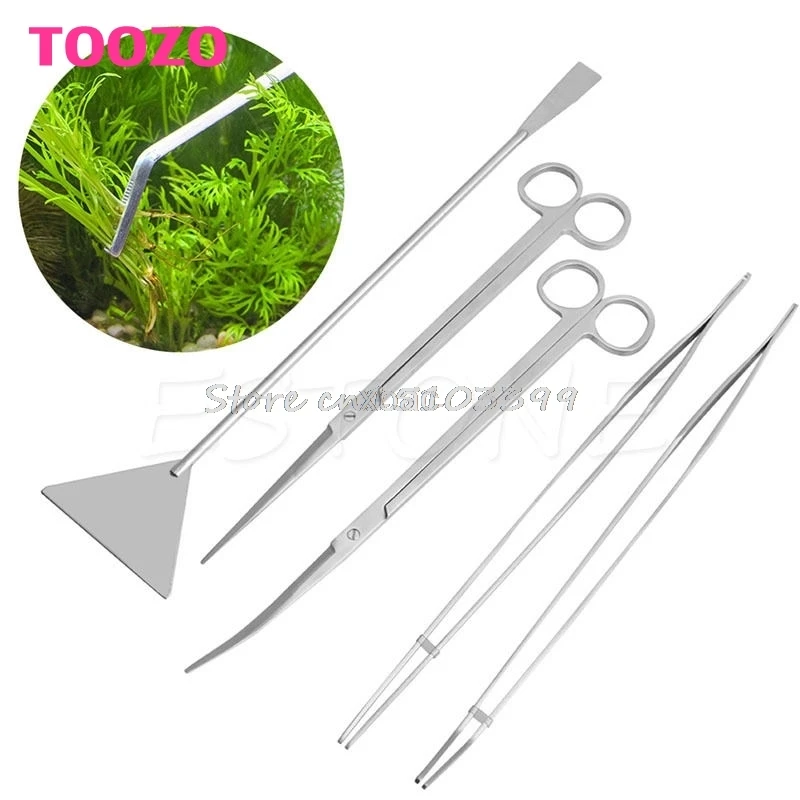 5Pcs Aquarium Maintenance Tools Kit Tweezers Scissors For Live Plants Grass M12 dropship 5Pcs Aquarium Maintenance Tools Kit Tweezers Scissors For Live Plants Grass M12 dropship