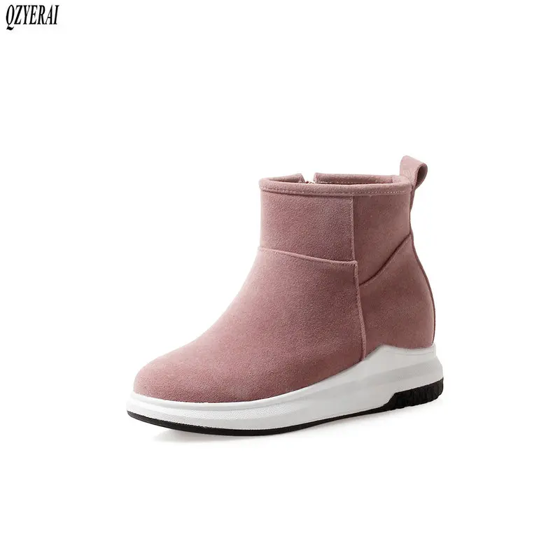 

QZYERAI New winter plush warm snow boots women boots flat casual style fur snow boots warm women shoes size 34-43
