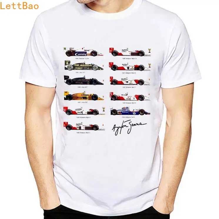 Все F1 Ayrton Senna sennacars, футболка для мужчин, фанаты автомобилей, Мужская vogue, футболка, приталенная, белая, для фитнеса, повседневные топы, Ретро стиль, футболка homme