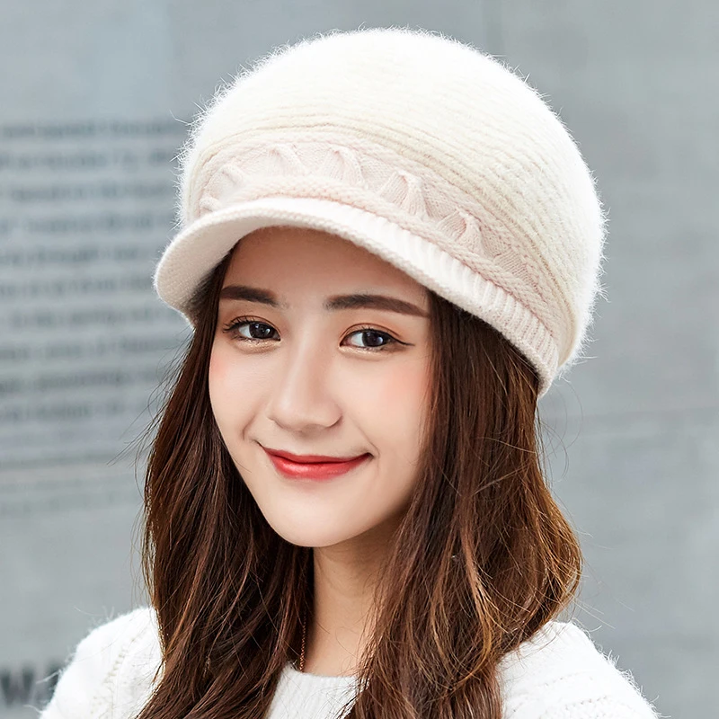 Buy HT2025 Women Newsboy Caps Winter Warm Thick Beret