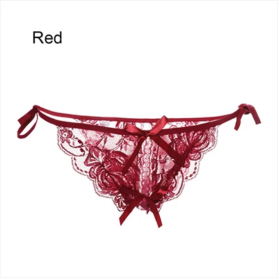 Модные новые стильные женские облегающие трусики Дамское белье сексуальные трусики нижнее белье красивые кружевные открытые стринги с открытой спиной - Цвет: Red  1