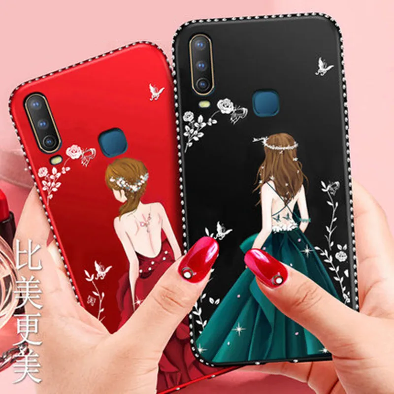 Роскошный Ударопрочный силиконовый чехол Vivo Y17 для Y3 Y12 Y15 X27 V11 V11i V15 S1 Y81 Y71 Goddess Shell |
