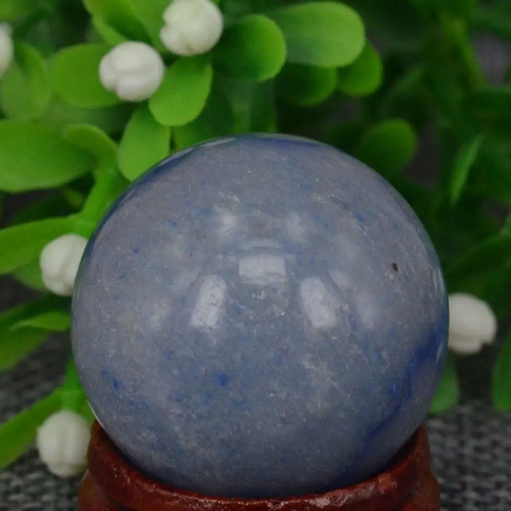 Free Shipping Natural Stone Gemstone 30MM Blue Quartz Sphere Crystal Ball Chakra Healing Reiki Stone Carving Crafts