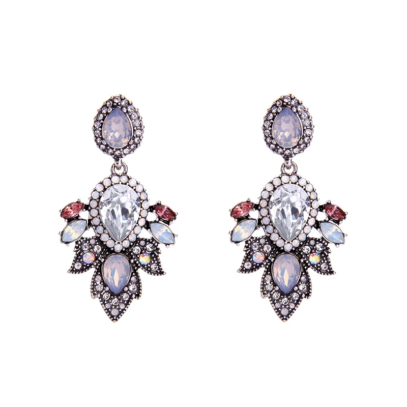 Colorful Crystal Geometric Pending Earrings 2017 Antique