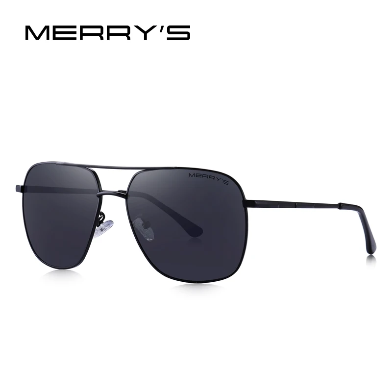 MERRY'S Для мужчин Классические солнцезащитные очки-авиаторы рамки HD поляризационные противосолнечные очки для очки, подходят для вождения, солнцезащитные очки UV400 защиты S8173 - Цвет линз: C01 Black