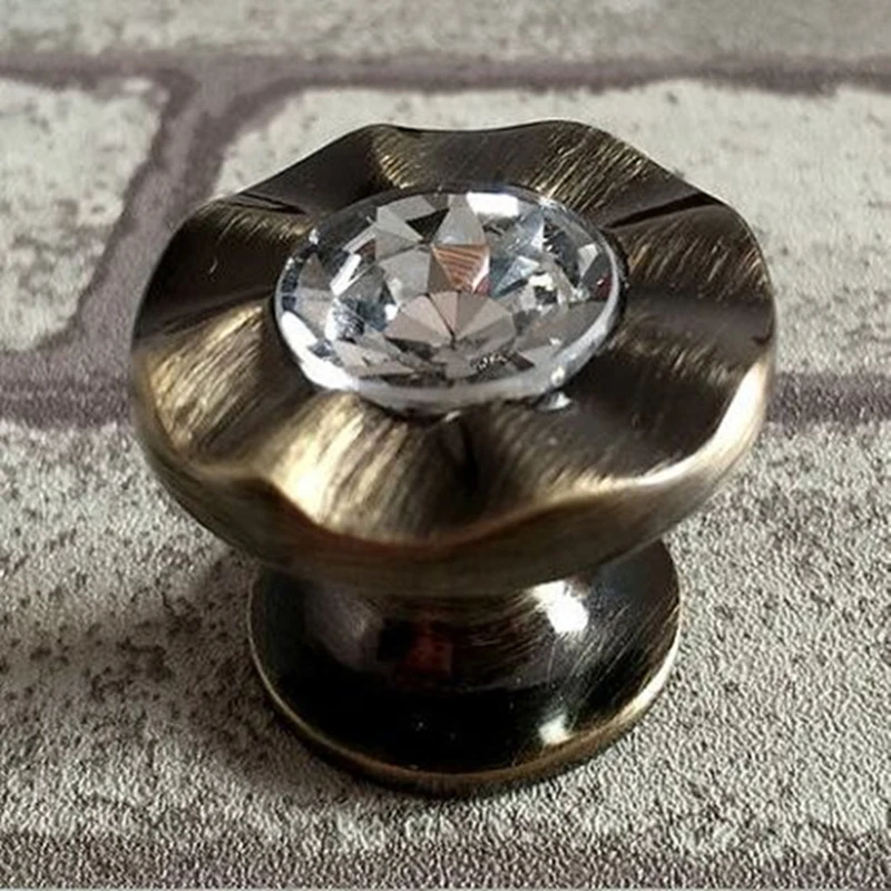 Rhinestone Knobs Dresser pull Drawer knob Jewel case handle Crystal