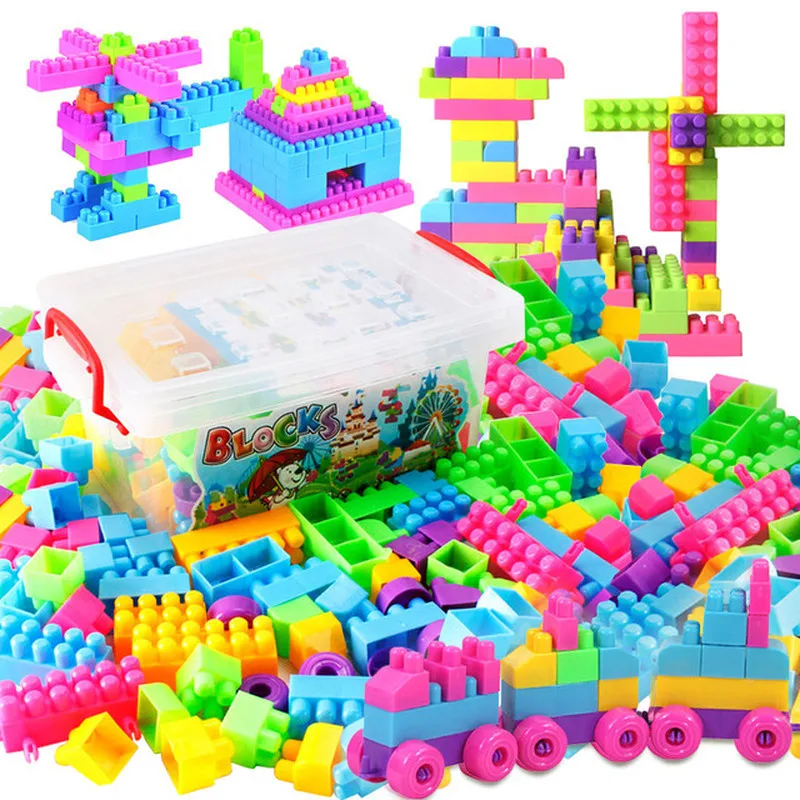 

Children's Educational Building Blocks Children's Boxed Variety of Building Blocks Plastic Spell Insert Desktop Mushroom