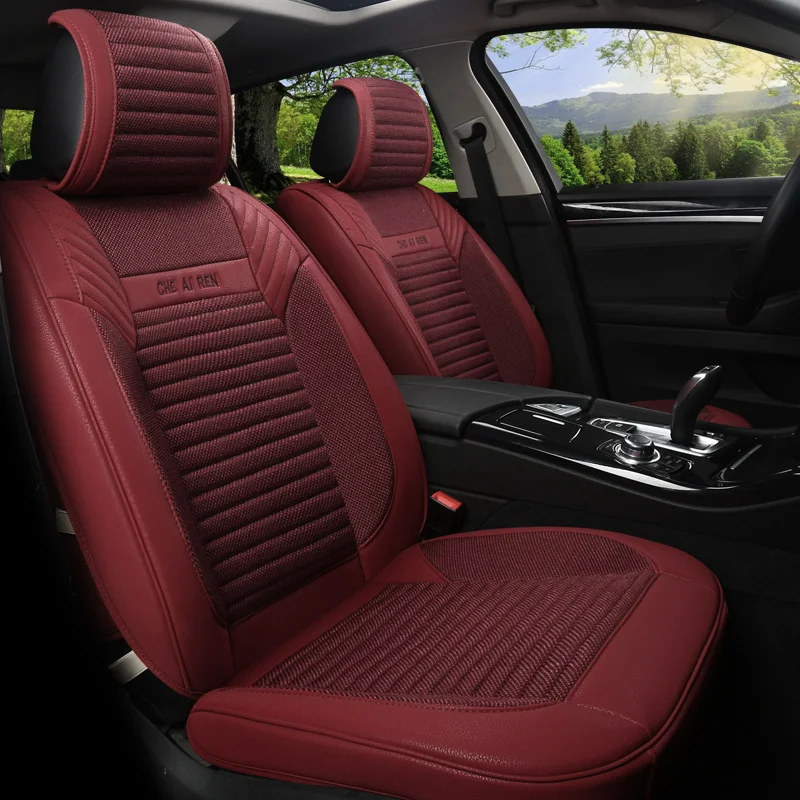 Linen Flax Leather Seat Covers for Ford Kuga ST Fusion Mustang Cmax