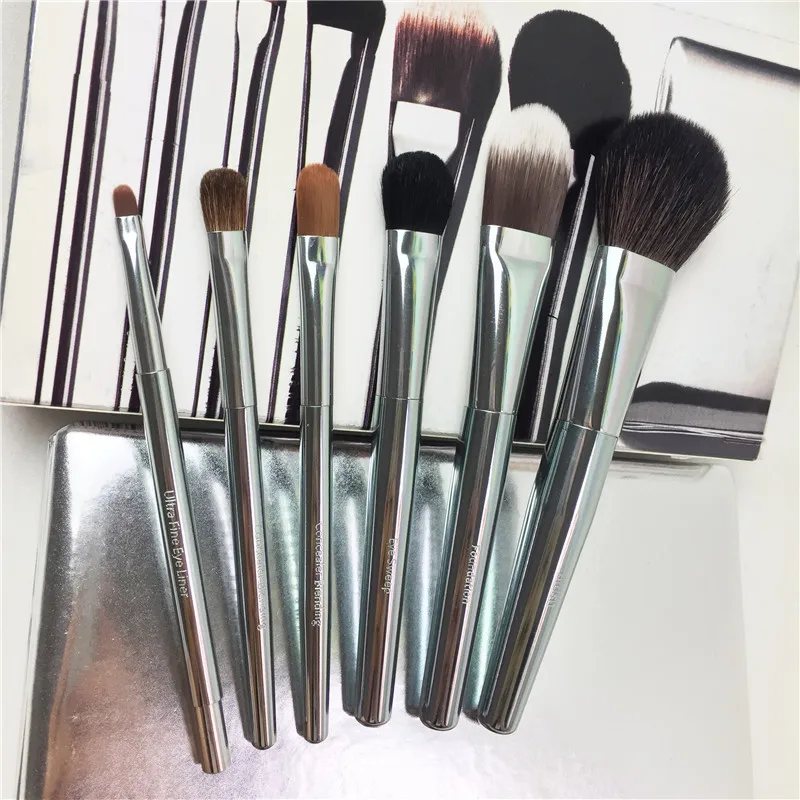Bd beauty металлическая ручка 6 кистей набор для путешествий высокое качество лица и